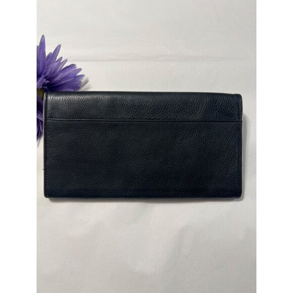 Liz Claiborne Black Leather Envelope Clutch Wallet - Picture 2 of 10